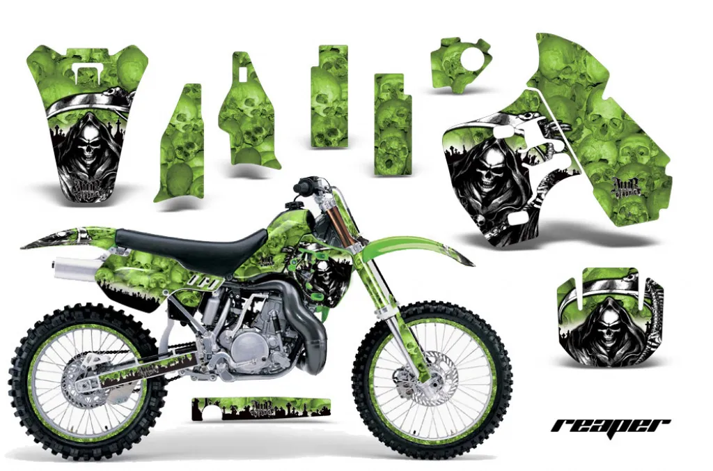 Reaper Grün mit Nummernfeldern für Kawasaki KX500 1988-2004