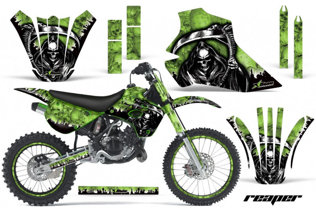 Reaper Grün mit Nummernfeldern für Kawasaki KX80/KX100 1995-1997