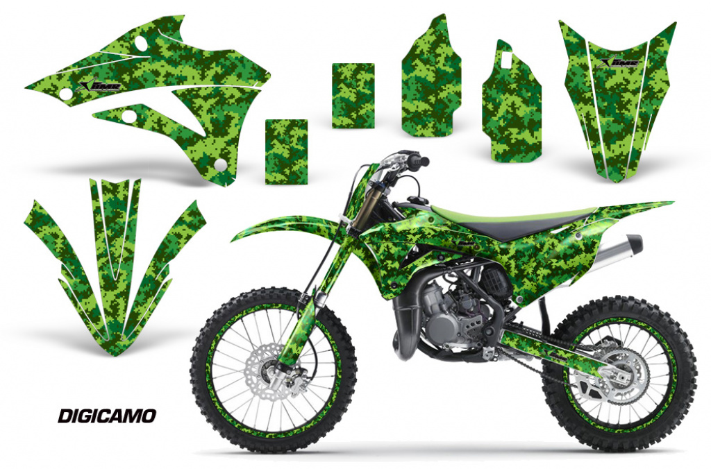 Digicamo Green with number plates for Kawasaki KX85/100 2014-2021