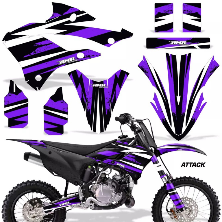 Attack Purple without number plates for Kawasaki KX85/112 2022-2024