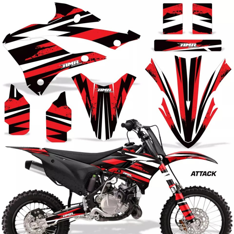 Attack Red without number plates for Kawasaki KX85/112 2022-2024