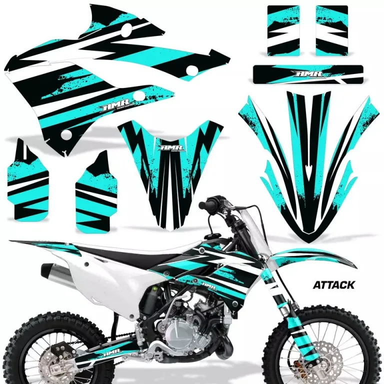 Attack Teal Blau ohne Nummernfeldern für Kawasaki KX85/112 2022-2024