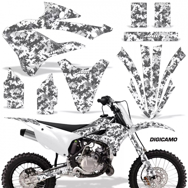 Digicamo White without number plates for Kawasaki KX85/112 2022-2024