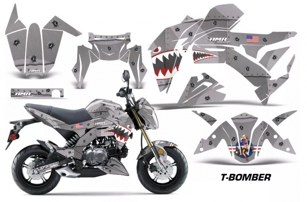 P40-Warhawk Silber für Kawasaki Z125 Pro 2017-2024