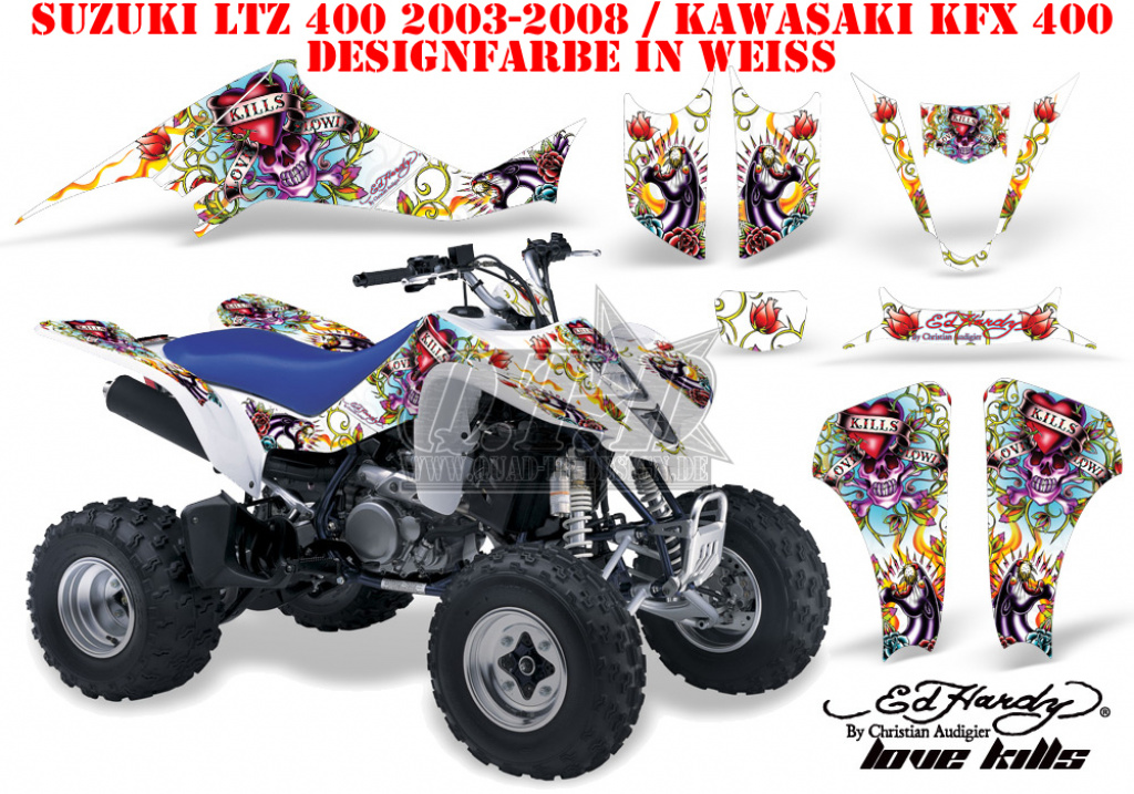 Ed-Hardy - LoveKills White for Suzuki LTZ 400 2003-2008