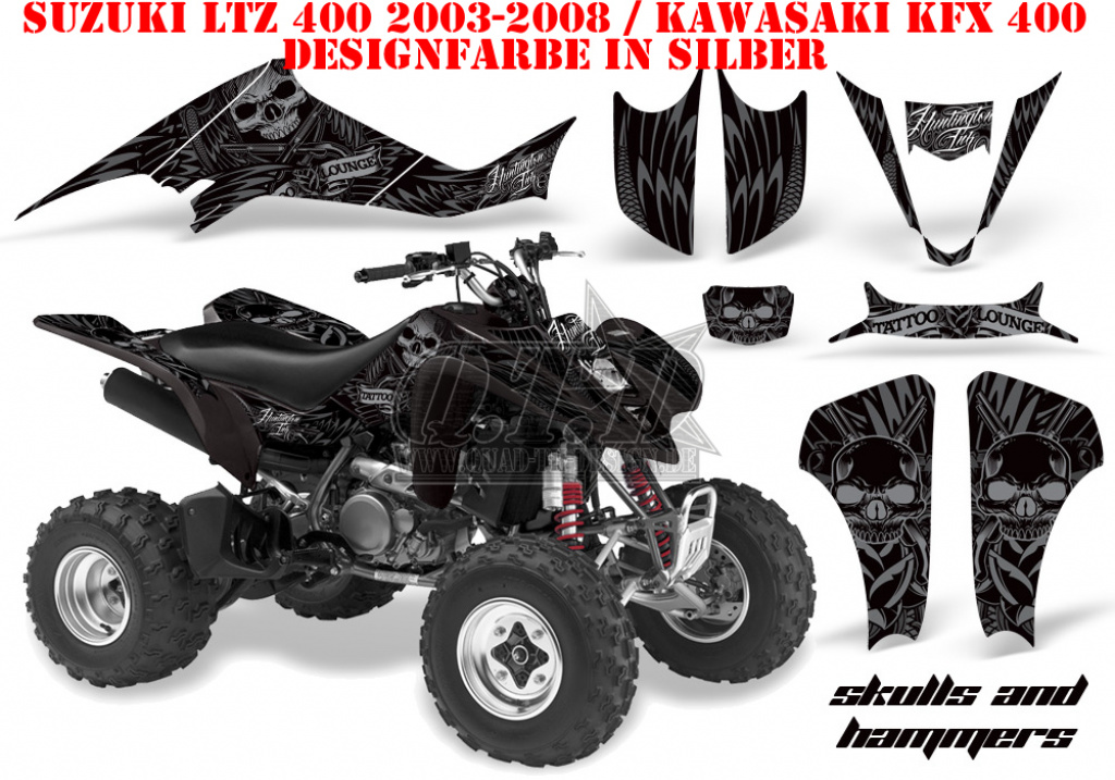 Skulls and Hammers Silver for Suzuki LTZ 400 2003-2008
