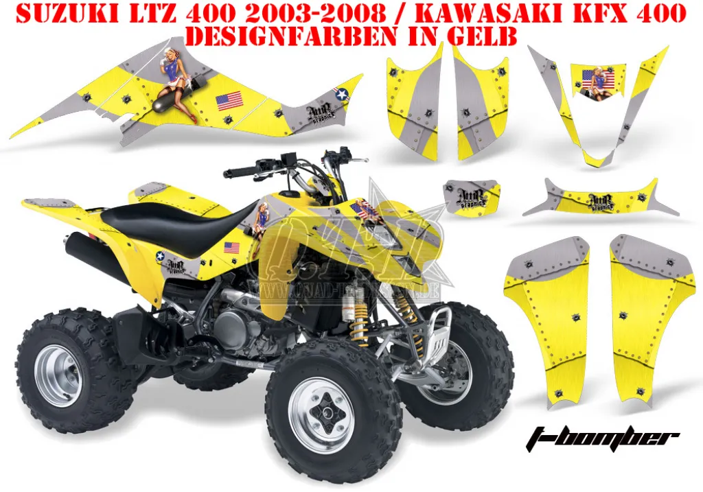 T-Bomber Yellow for Kawasaki KFX 400 2003-2008