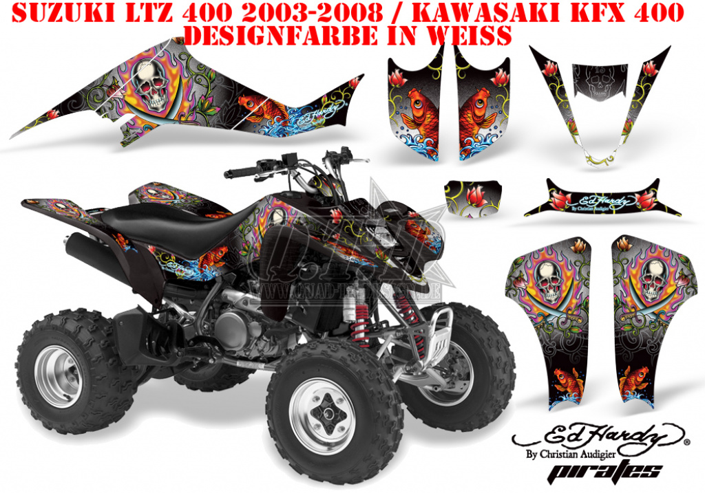 Ed-Hardy - Pirates White for Suzuki LTZ 400 2003-2008