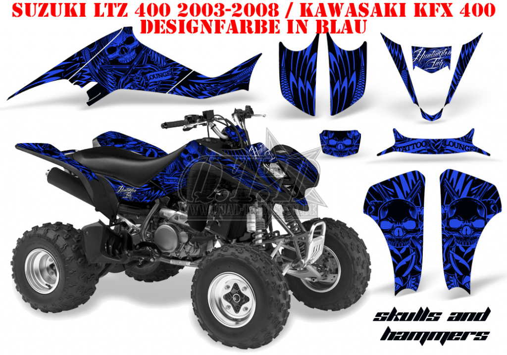 Skulls and Hammers Blue for Suzuki LTZ 400 2003-2008