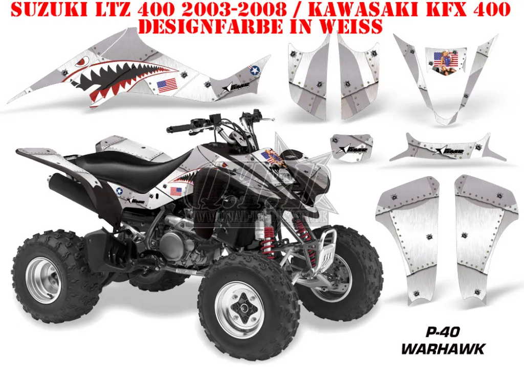 P40 Warhawk White for Kawasaki KFX 400 2003-2008