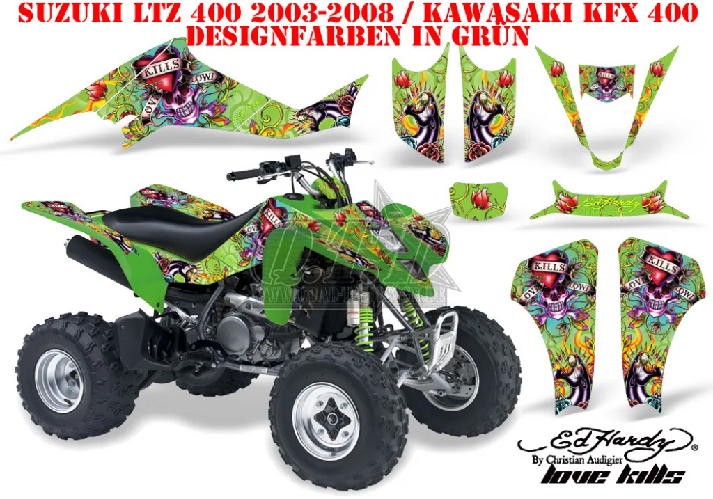Ed-Hardy - LoveKills Green for Kawasaki KFX 400 2003-2008