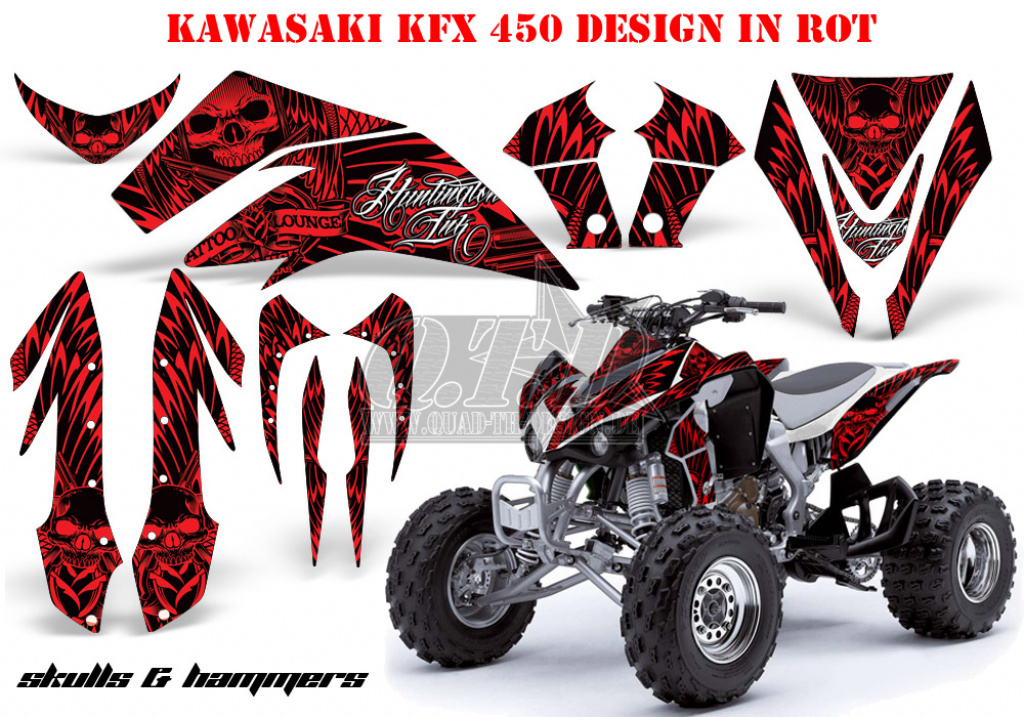 Skulls N Hammers Rot für Kawasaki KFX 450