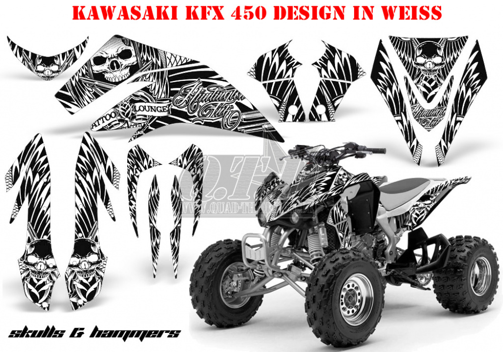 Skulls N Hammers Weiß für Kawasaki KFX 450