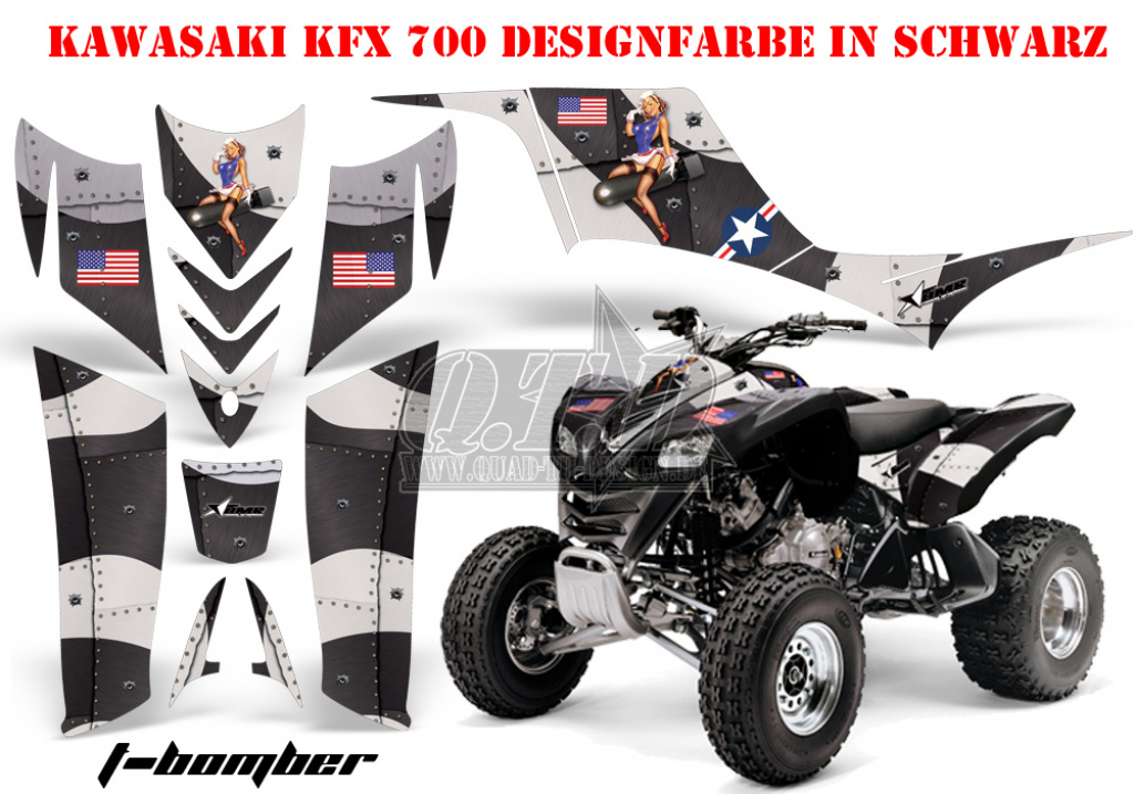 T-Bomber Schwarz für Kawasaki KFX 700