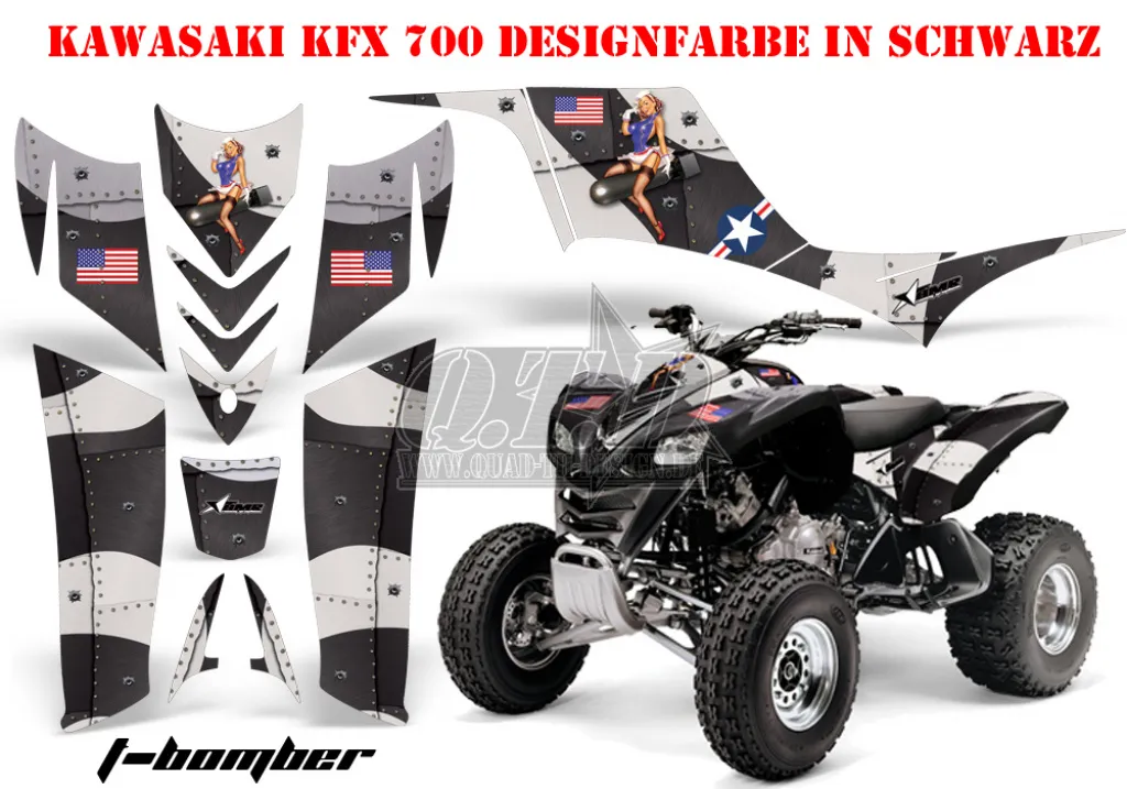 T-Bomber Black for Kawasaki KFX 700