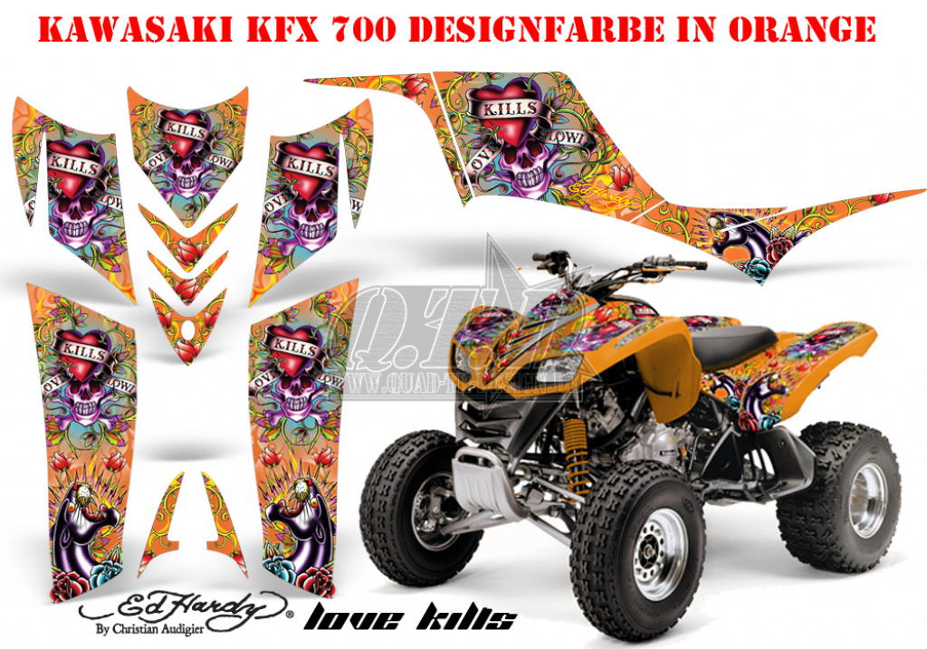 Ed-Hardy - LoveKills Orange für Kawasaki KFX 700