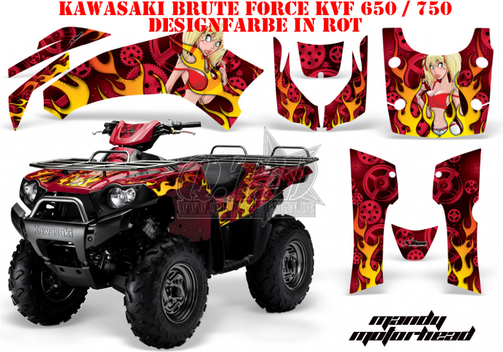 Motorhead Mandy Red for Kawasaki Brute Force KVF 650i 4x4 2006-2012