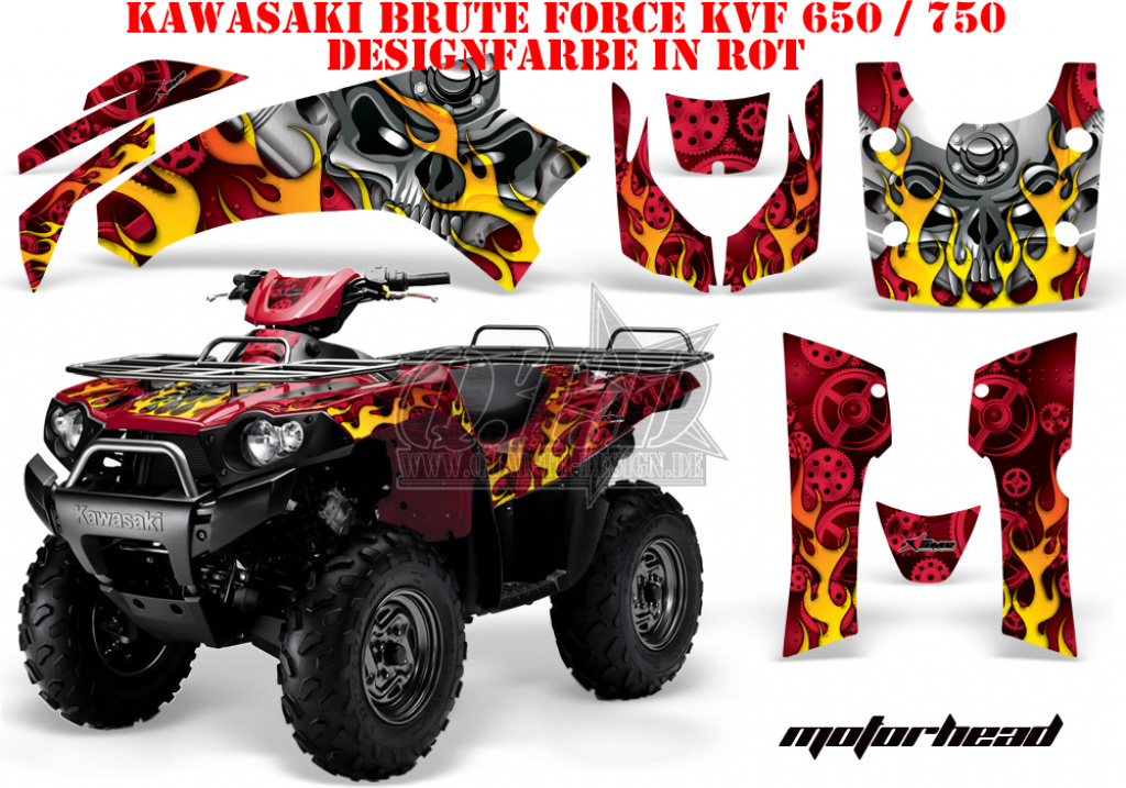 Motorhead Red for Kawasaki Brute Force KVF 650i 4x4 2006-2012