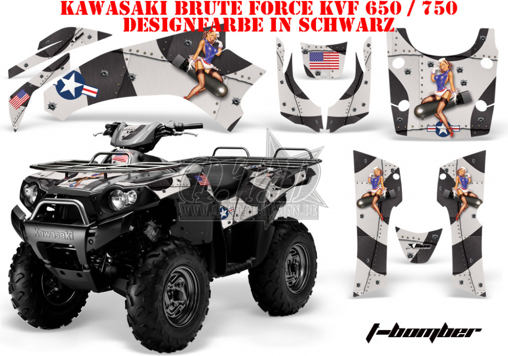 T-Bomber Black for Kawasaki Brute Force KVF 650i 4x4 2006-2012