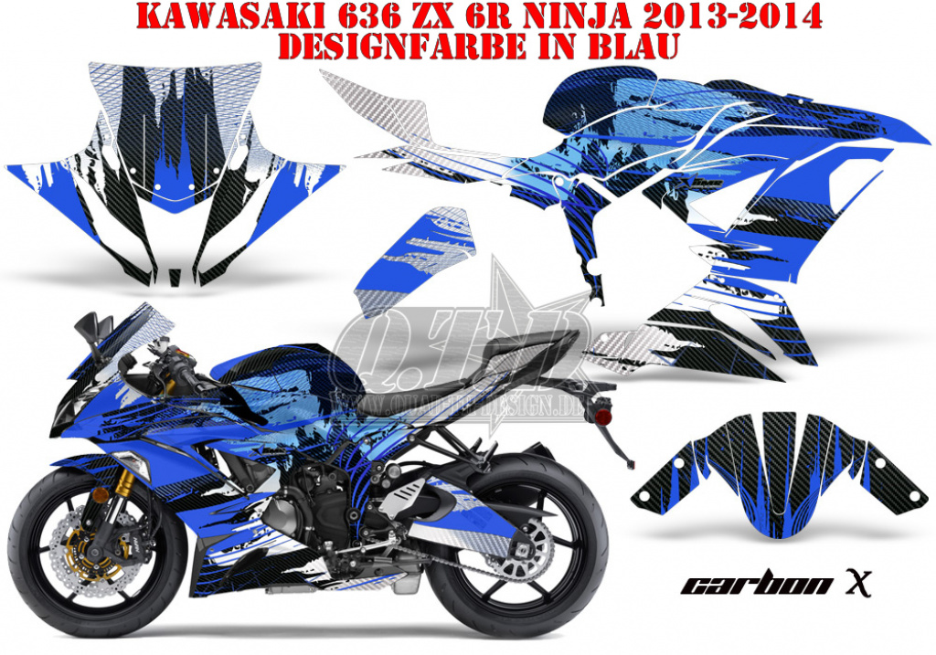 Carbon-X Blau für Kawasaki Ninja 636 ZX-6R 2013-2016