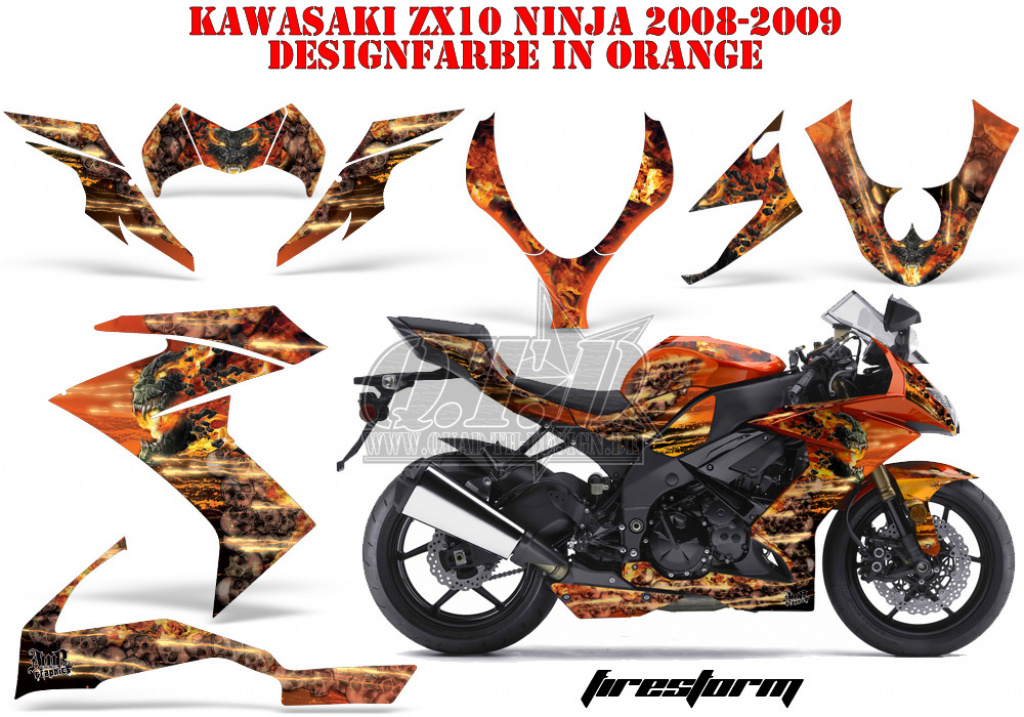 Firestorm Orange für Kawasaki ZX10 Ninja Sport 2008-2009