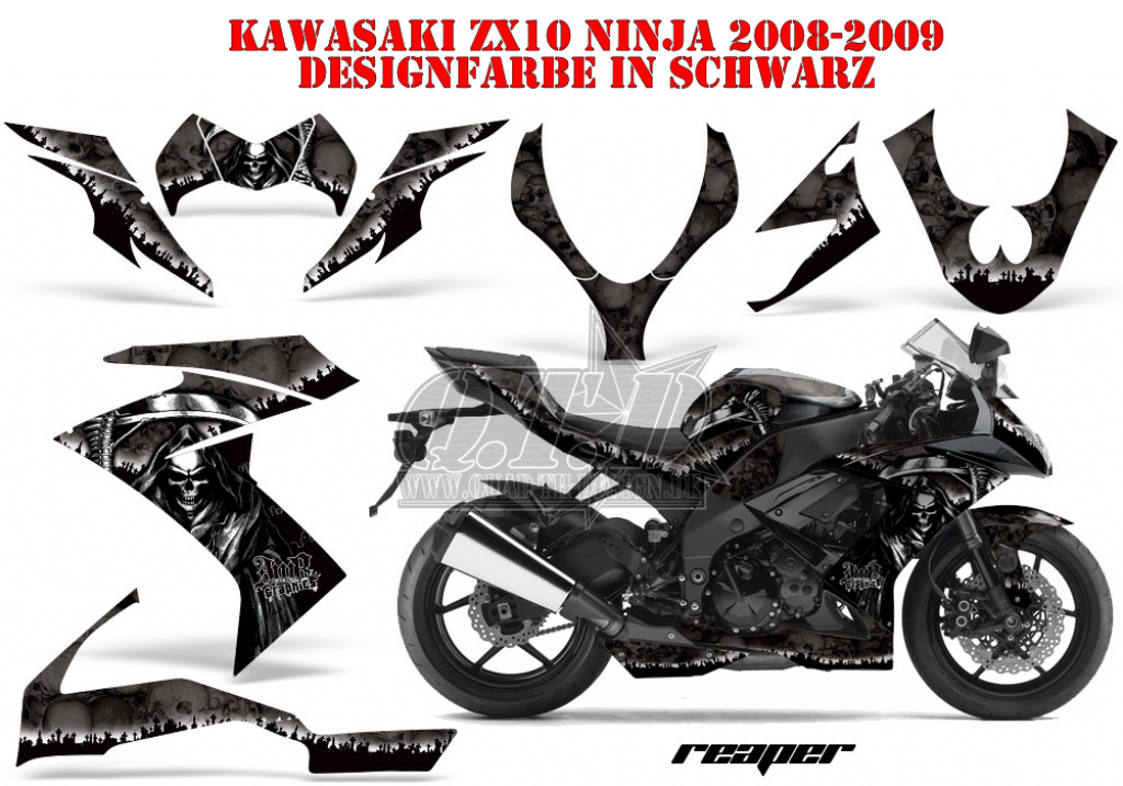 Reaper Schwarz für Kawasaki ZX10 Ninja Sport 2008-2009