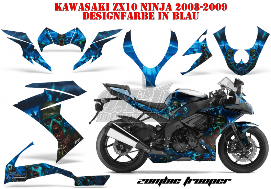 Zombie Trooper Blau für Kawasaki ZX10 Ninja Sport 2008-2009