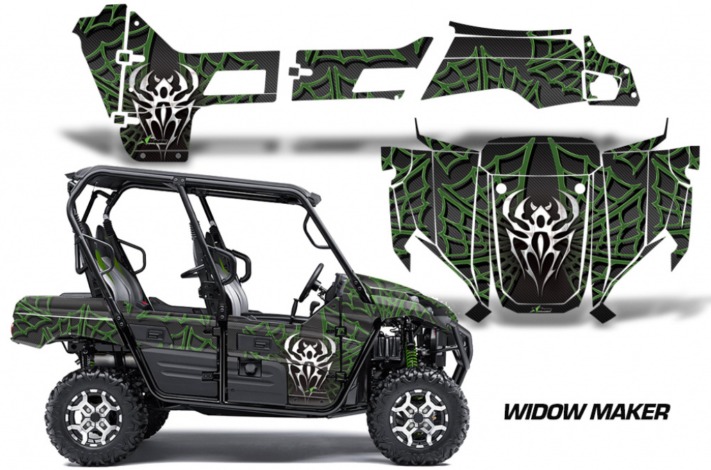 Widow Maker Background = Black, Design color = Green on a Kawasaki Teryx4 2016+