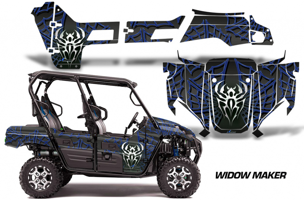 Widow Maker Background = Black, Design color = Blue on a Kawasaki Teryx4 2016+