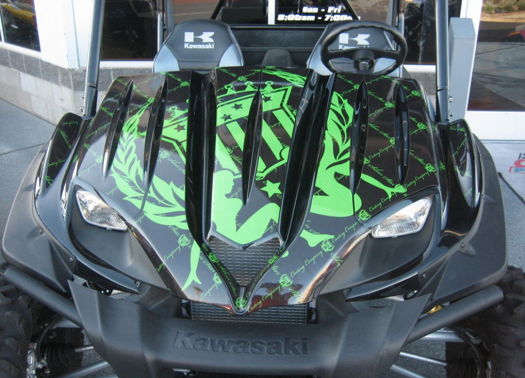 SilverStar - Reloaded Background = Black, Design color = Green for Kawasaki Teryx 750 2007-2009