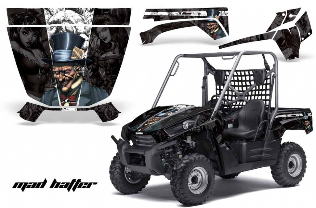 Example Picture Mad Hatter Background = Black, Design color = White on a Kawasaki Teryx 750 2010-2012