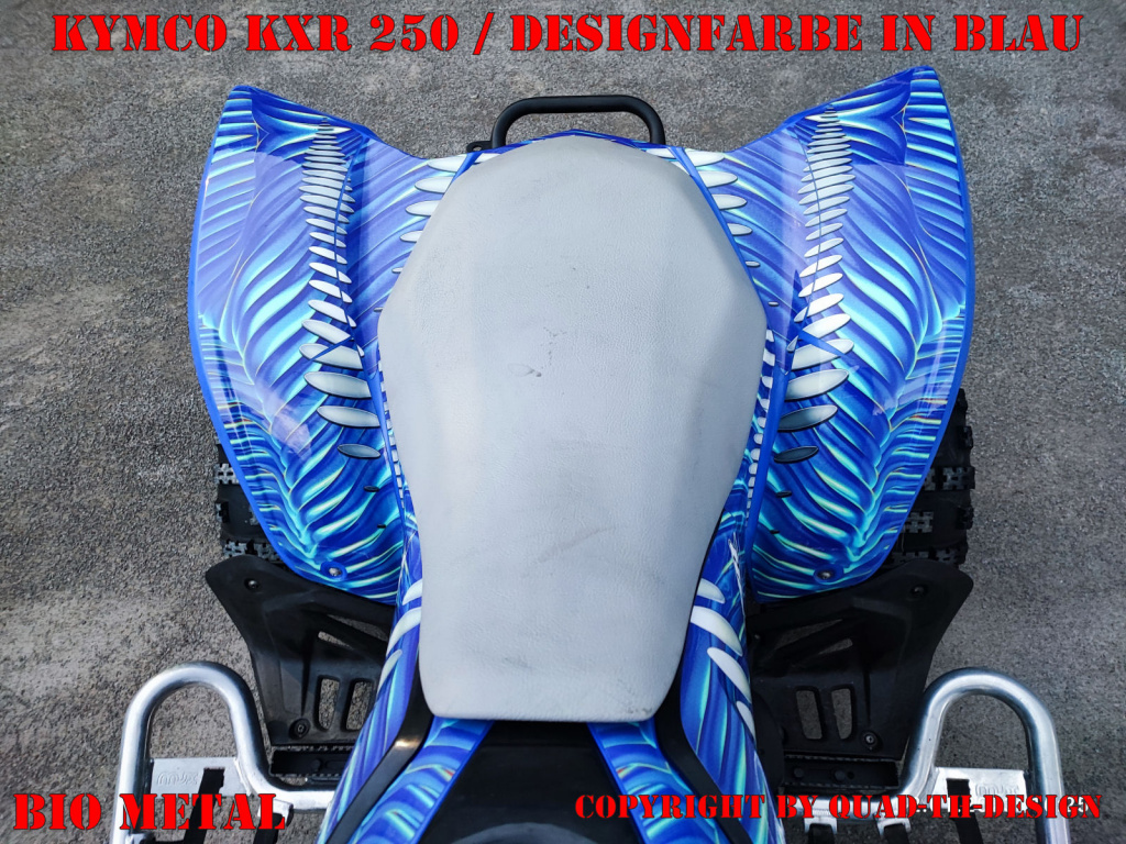 Bio Metal in Blau auf einer Kymco Mongoose 250/300