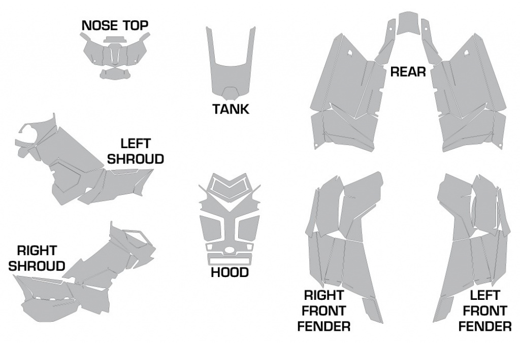 Cutting Pattern for Polaris Scrambler 850/1000 XP 2013-2022
