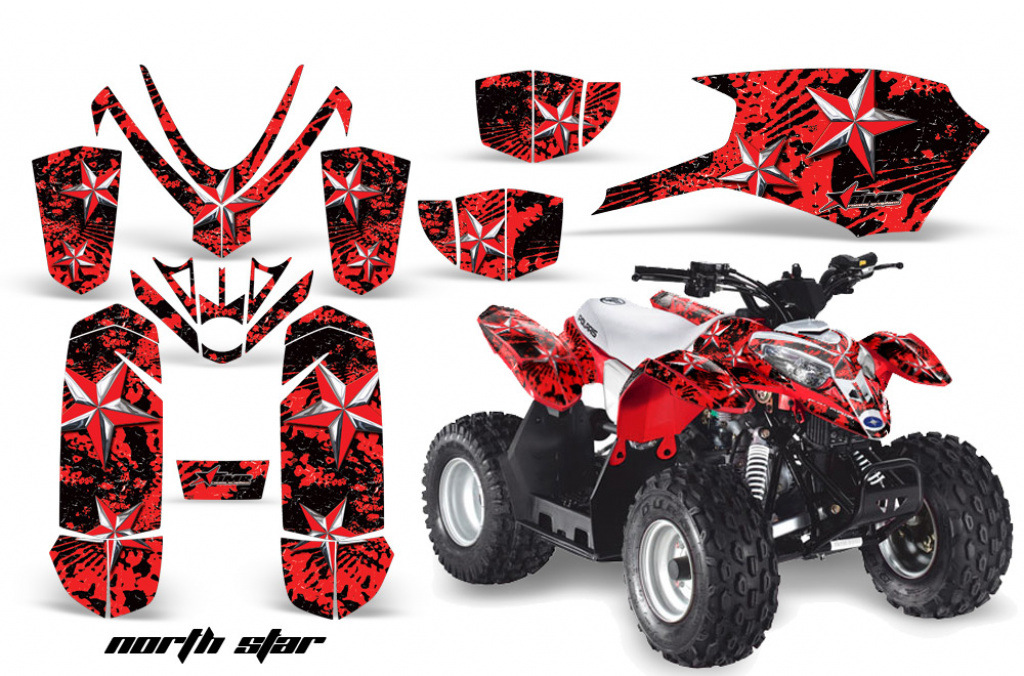 Northstar Hintergrund = Rot, Designfarbe = Rot für Polaris Predator 50