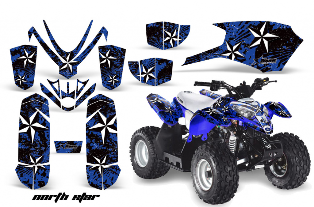 Northstar Hintergrund = Blau, Designfarbe = Weiß für Polaris Predator 50