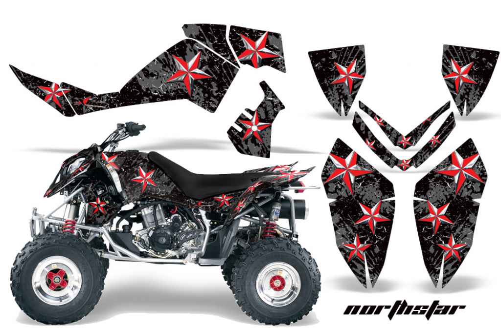 Northstar Background = Black, Design color = Red for Polaris Outlaw 450/500/525 2006-2008