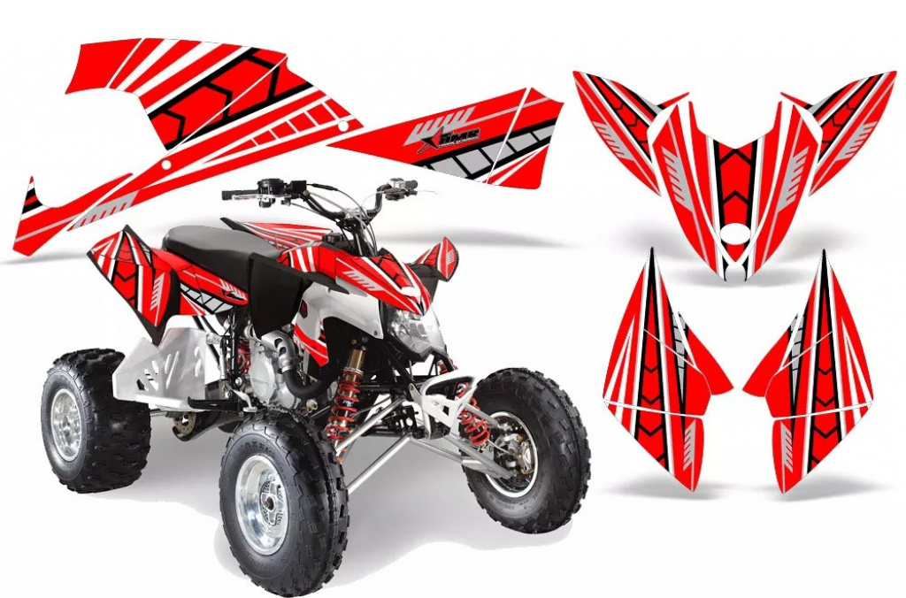 Intercept Background = Red, Design color = Red for Polaris Outlaw 450/500/525 2009-2012