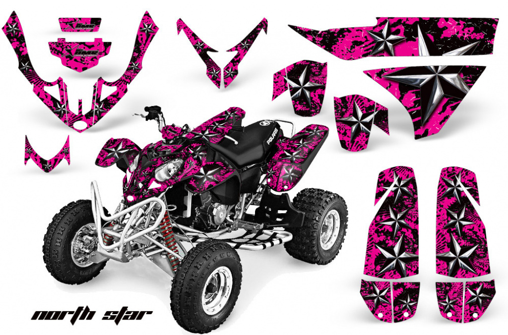 Northstar Hintergrund = Pink, Designfarbe = Silber für Polaris Predator 500