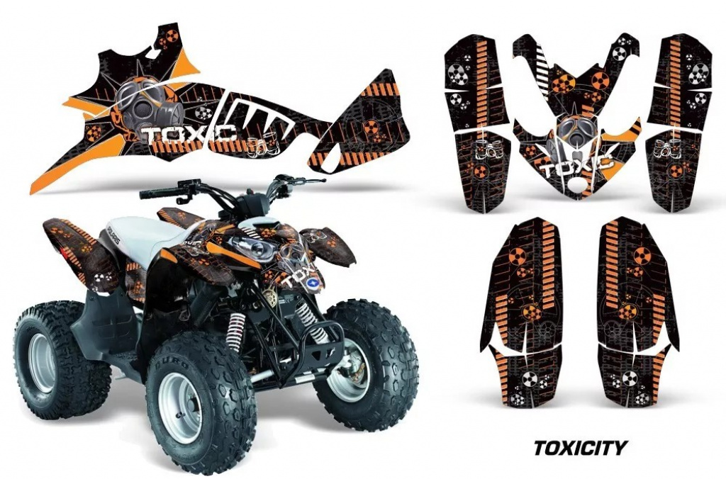 Toxicity Hintergrund = Schwarz, Designfarbe = Orange für Polaris Predator 90