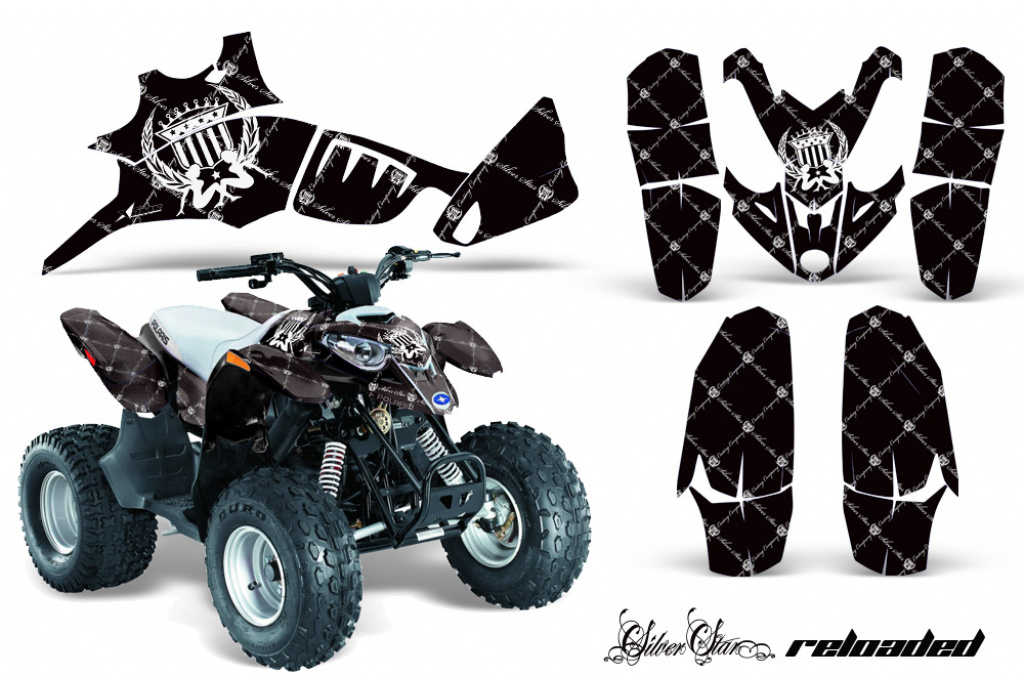 SilverStar - Reloaded Hintergrund = Schwarz, Designfarbe = Weiß für Polaris Predator 90