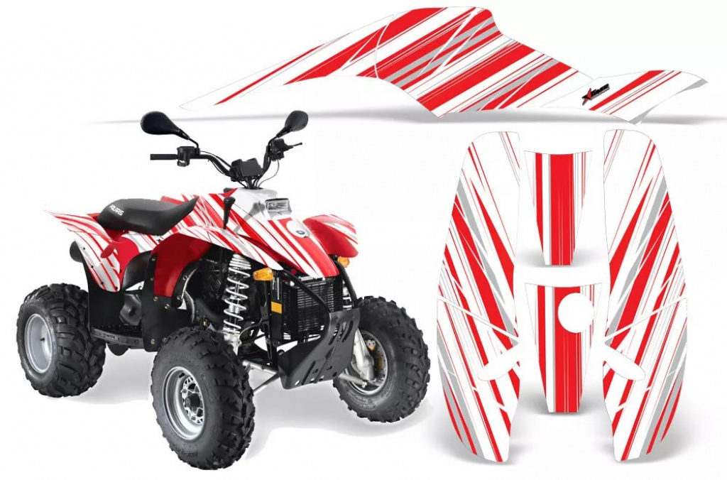 InLine Hintergrund = Weiß, Designfarbe = Rot für Polaris Scrambler 1985-2009