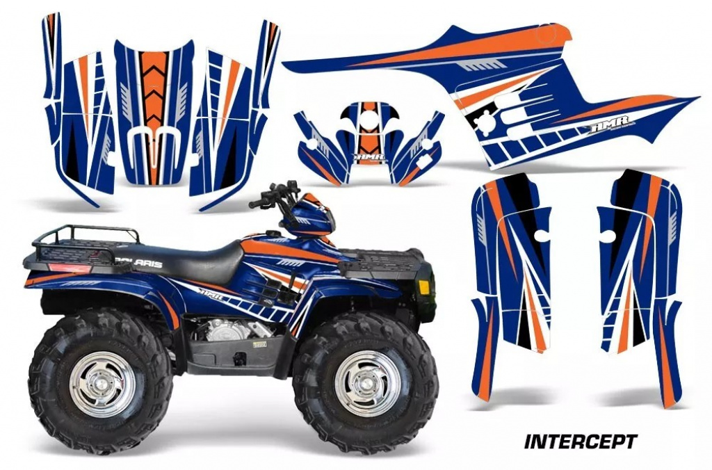 Intercept Background = Blue, Design color = Orange for Polaris Sportsman 400/500/600/700 95-04