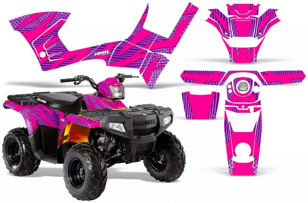 Zooted Background = Purple, Design color = Pink for Polaris Sportsman 90/110