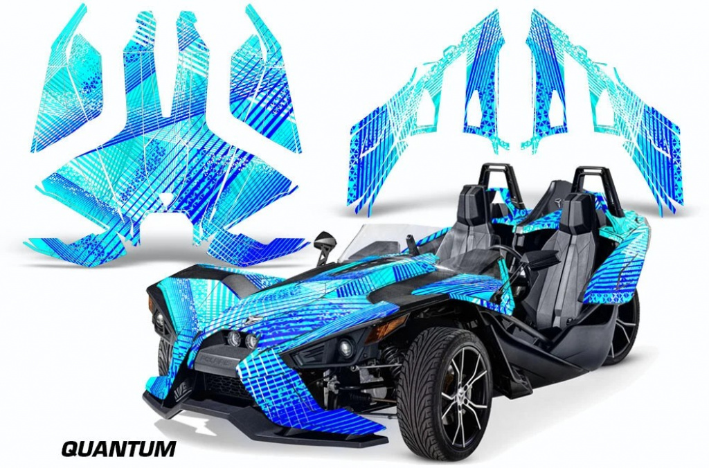 Quantum Hintergrund = Teal Blau, Designfarbe = Blau für Polaris Slingshot SL15-23