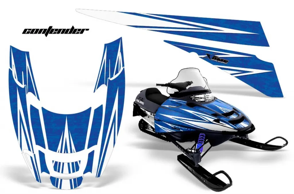 Contender Hintergrund = Blau, Designfarbe = Weiß für Polaris Edge
