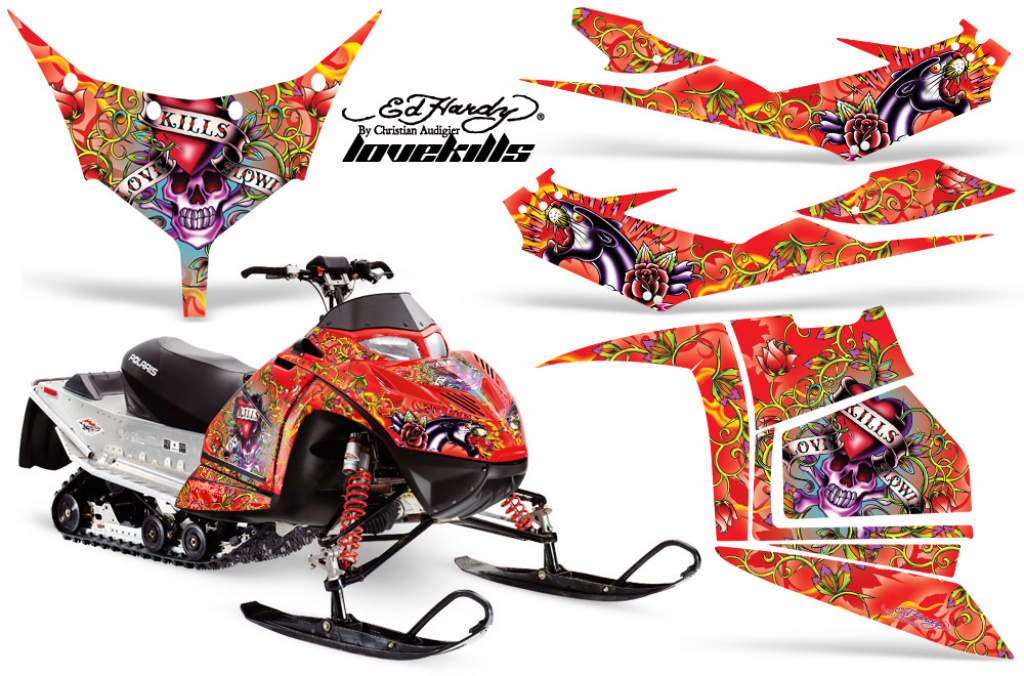 Ed-Hardy - LoveKills Rot für Polaris IQ Race 600 05-18