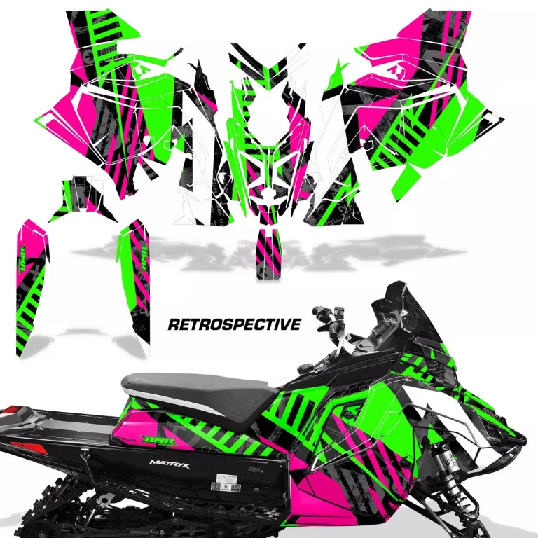 Retrospective Hintergrund = Pink, Designfarbe = Grün für Polaris Matryx Indy Assault 21+