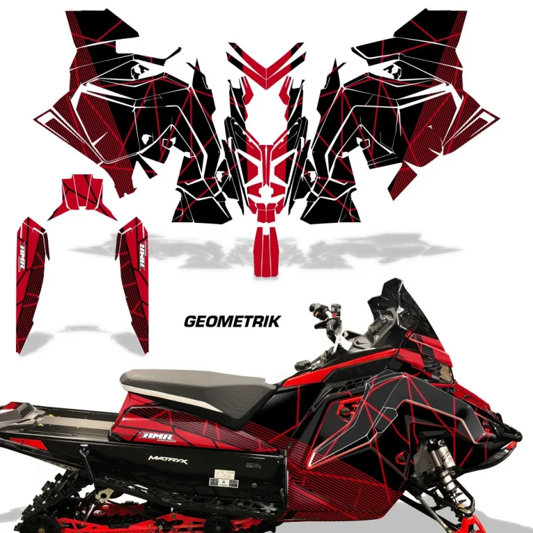 Geometrik Hintergrund = Schwarz, Designfarbe = Rot für Polaris Matryx Indy Assault 21+