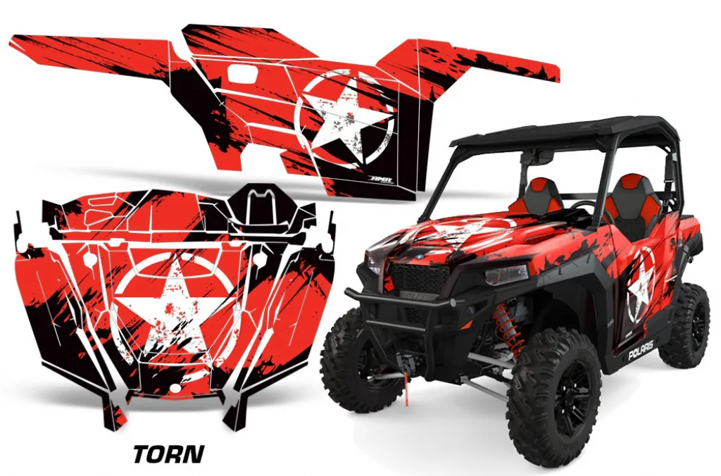 Torn Red for Polaris General 2 Door 2016-2022