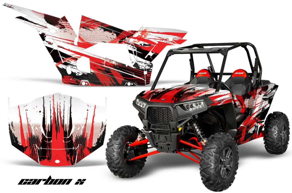 Carbon-X Rot für Polaris RZR 1000 Turbo 2 Türer 13-18